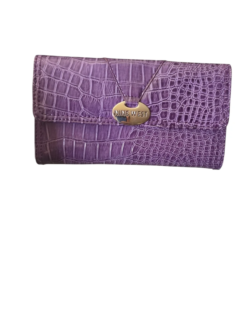 Nine West Purple Croc-Embossed Wallet